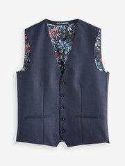 Navy Blue Signature Cerruti 100% Wool Sharkskin Suit Waistcoat - Image 6 of 10