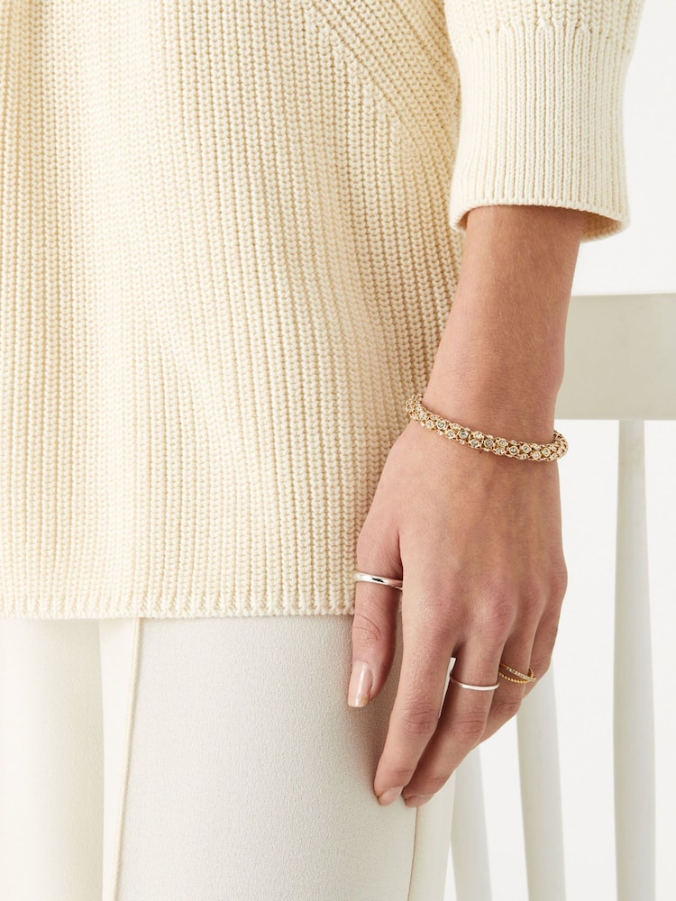 Accessorize Gold Tone Pastel Pop Crystal Cuff Earrings - Image 2 of 2 Accessorize Gold Tone Pastel Pop Crystal Cuff Earrings - Image 2 of 2