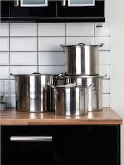 Essentials by Premier Silver Set of 4 Stainless Steel Stockpot - Image 2 of 4