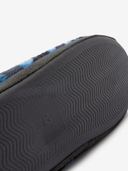 Navy Blue Camo Warm Lined Slipper Boots - Image 4 of 4