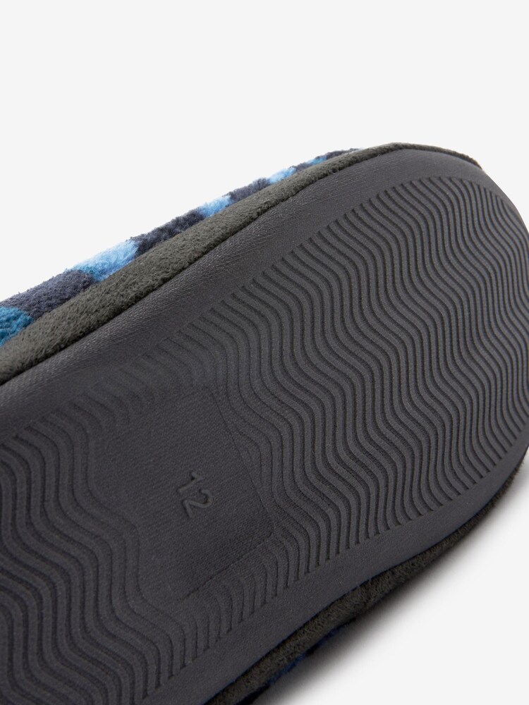 Navy Blue Camo Warm Lined Slipper Boots - Image 4 of 4