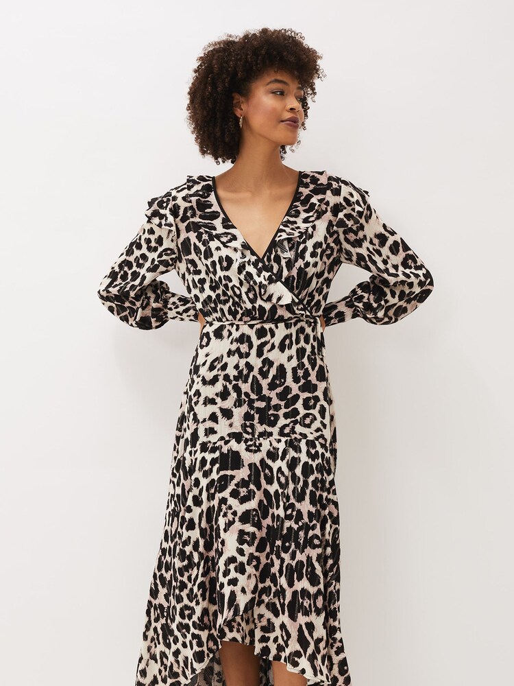 Phase Eight Multi Chelsie Leopard Wrap Dress - Image 1 of 1