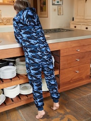 Blue Camouflage Fleece All-In-One (3-16yrs) - Image 2 of 5