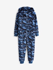 Blue Camouflage Fleece All-In-One (3-16yrs) - Image 4 of 5