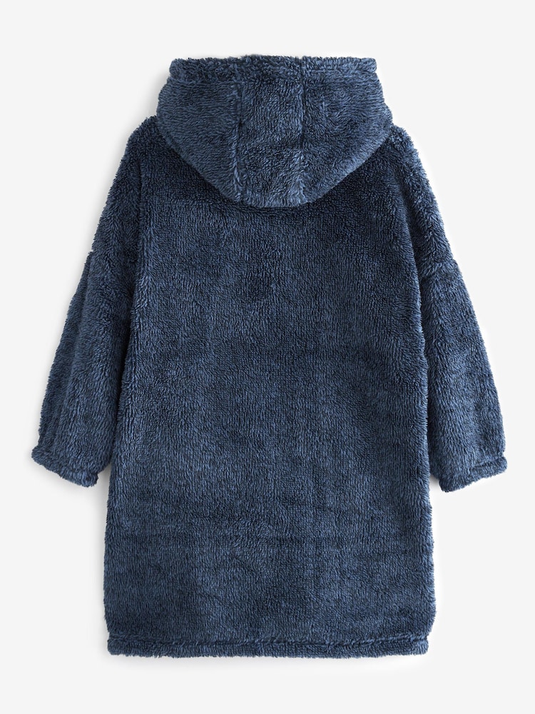 Navy Soft Touch Fleece Hooded Blanket (3-16yrs) - Image 1 of 1