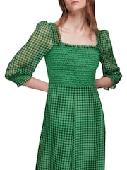 Присборенное платье в клеточку Whistles Lottie - Изображение 3 из 3