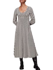 Whistles Misha Black Diagonal Print Dress - Image 1 of 3