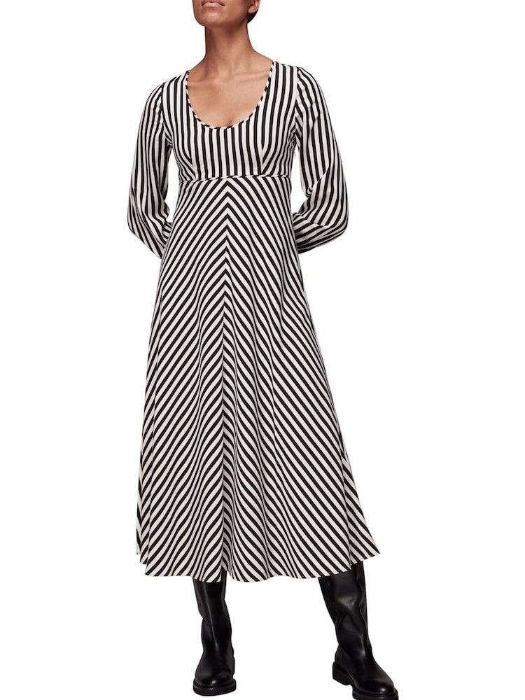 Whistles Misha Black Diagonal Print Dress - Image 1 of 3
