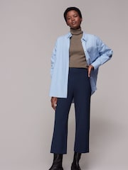 Whistles Blue Camilla Wide Leg Trousers - Image 1 of 5