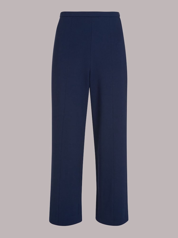 Whistles Blue Camilla Wide Leg Trousers - Image 5 of 5