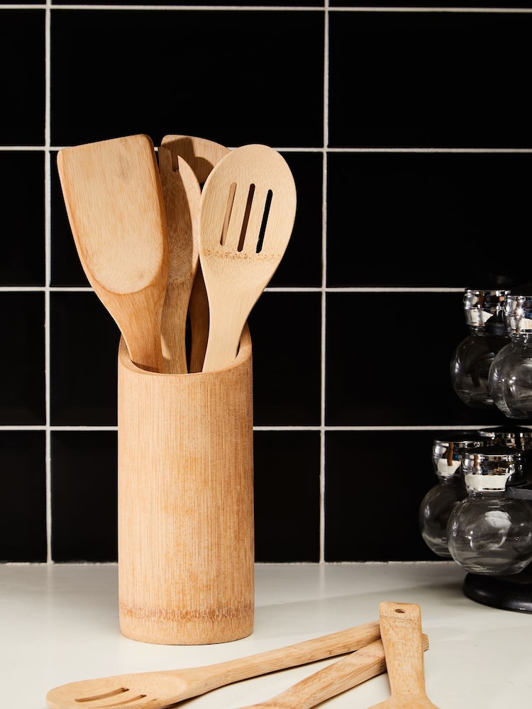 Maison by Premier Natural Kyoto Kitchen Tool Set 6 Utensils Holder - Image 2 of 2