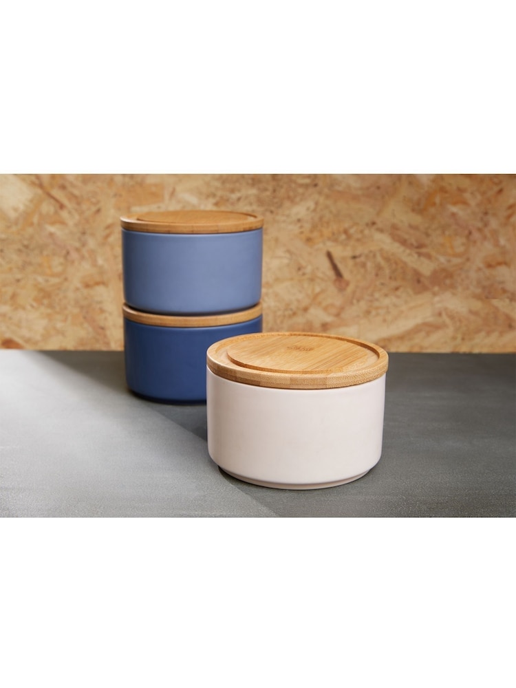 Interiors by Premier Blue Fenwick Storage Canisters Set of 3 - Image 2 of 3