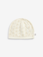 The Little Tailor 100% Cotton Pointelle Knitted Baby Hat - Image 2 of 3