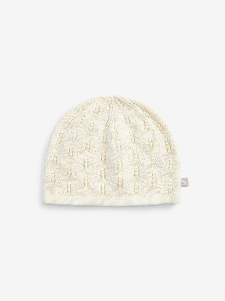 The Little Tailor 100% Cotton Pointelle Knitted Baby Hat - Image 2 of 3