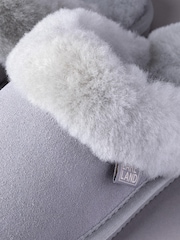 Lakeland Leather Light Grey Ladies Sheepskin Slider Slippers - Image 5 of 6