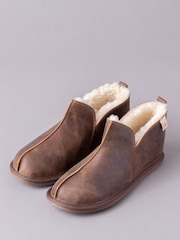 Lakeland Leather Brown Mens Slipper Boots - Image 1 of 3