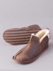 Lakeland Leather Brown Mens Slipper Boots - Image 2 of 3
