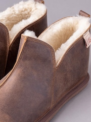 Lakeland Leather Brown Mens Slipper Boots - Image 3 of 3