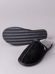 Lakeland Leather Black Mens Sheepskin Slider Slippers - Image 2 of 3