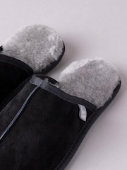 Lakeland Leather Black Mens Sheepskin Slider Slippers - Image 3 of 3
