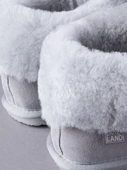 Lakeland Leather Light Grey Ladies Sheepskin Boots Slippers - Image 3 of 5