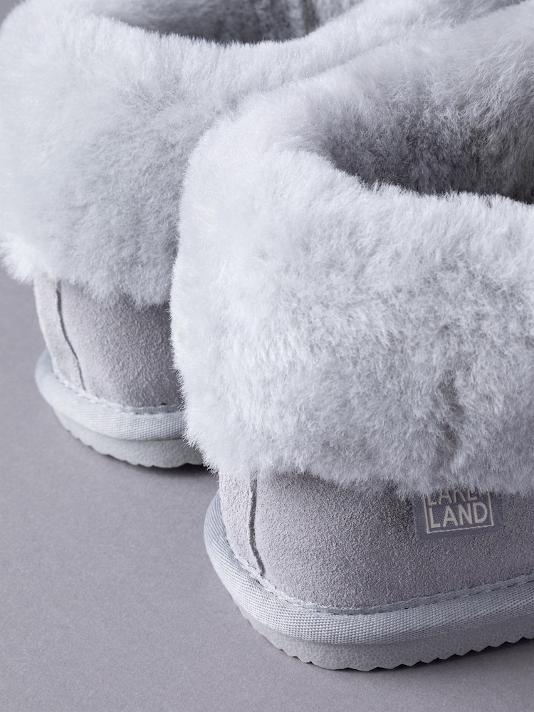 淡灰色 - Lakeland Leather 女裝羊皮靴型拖鞋 - 圖片 4/4