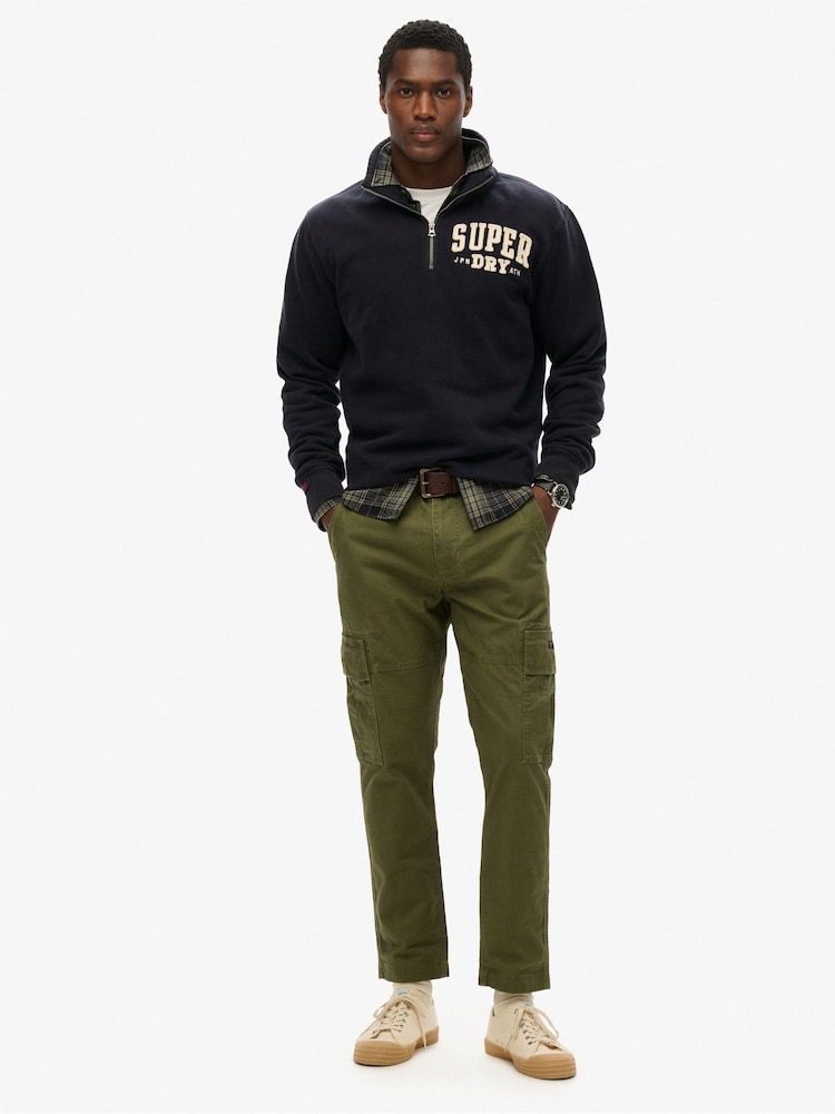 Superdry Green Cotton Core Cargo Utility Trousers - Image 1 of 5