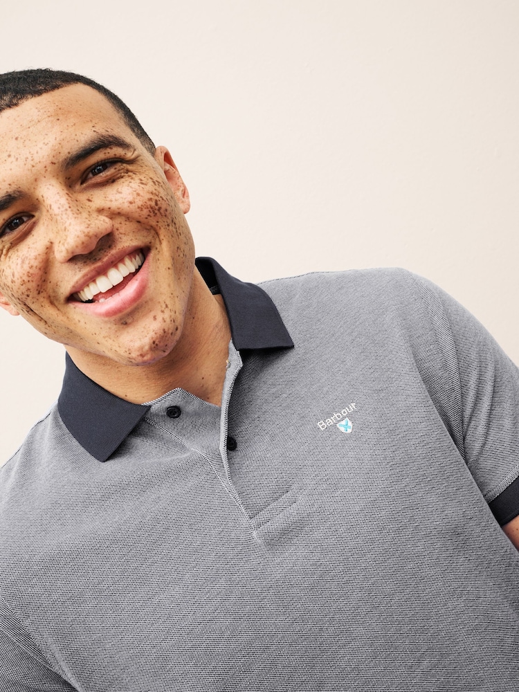 Granatowy - Barbour® 100% Cotton Mens Sports Polo Shirt - Image 4 of 5