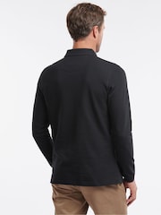 Zwart - Barbour® 100% katoenen onmisbaar sport-poloshirt met lange mouwen - Image 3 of 8