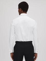 Reiss White Marcel - Double Cuff Slim Fit Double Cuff Tuxedo Shirt - Image 5 of 7