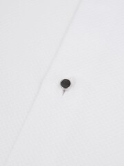 Reiss White Marcel - Double Cuff Slim Fit Double Cuff Tuxedo Shirt - Image 7 of 7