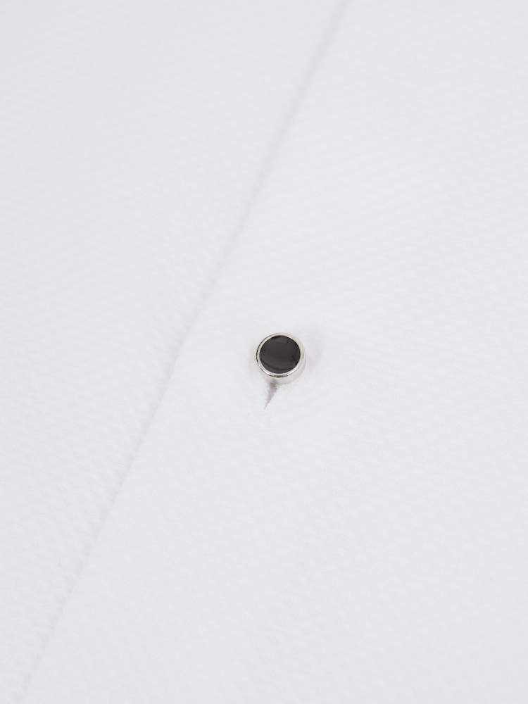 Reiss White Marcel - Double Cuff Slim Fit Double Cuff Tuxedo Shirt - Image 7 of 7