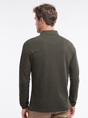 Groen - Barbour® 100% katoenen onmisbaar sport-poloshirt met lange mouwen - Image 3 of 8