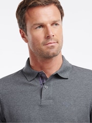Barbour® Charcoal Grey 100% Cotton Essential Long Sleeve Sports Polo Shirt - Image 5 of 8
