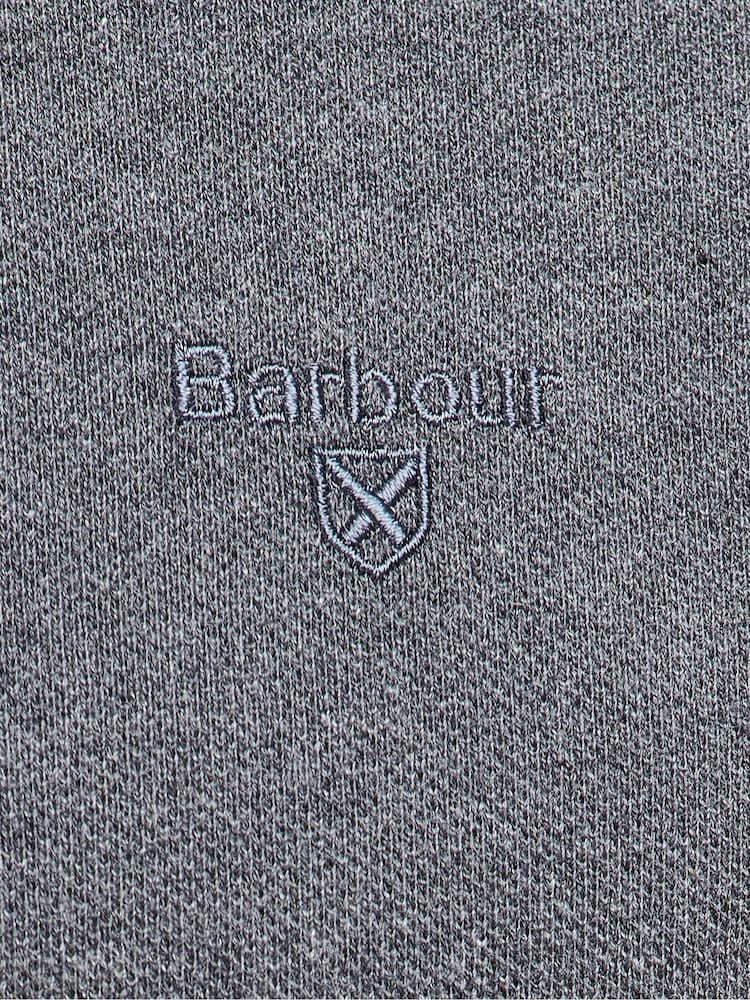 Barbour® Charcoal Grey 100% Cotton Essential Long Sleeve Sports Polo Shirt - Image 7 of 8