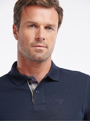 Marineblauw - Barbour® 100% katoenen onmisbaar sport-poloshirt met lange mouwen - Image 5 of 8