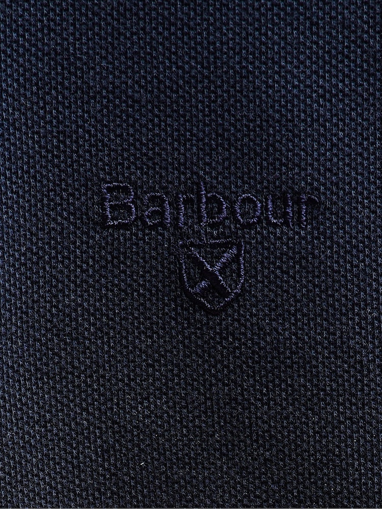 Marineblauw - Barbour® 100% katoenen onmisbaar sport-poloshirt met lange mouwen - Image 8 of 8