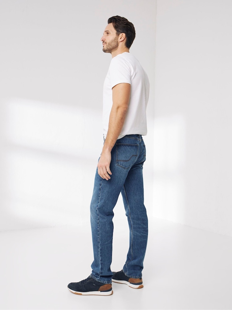 FatFace Blue Straight Stone Wash Jeans - Image 2 of 4