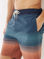 FatFace Mens Blue Camber Ombre Stripe Swim Shorts - Image 1 of 4