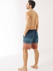 FatFace Mens Blue Camber Ombre Stripe Swim Shorts - Image 2 of 4