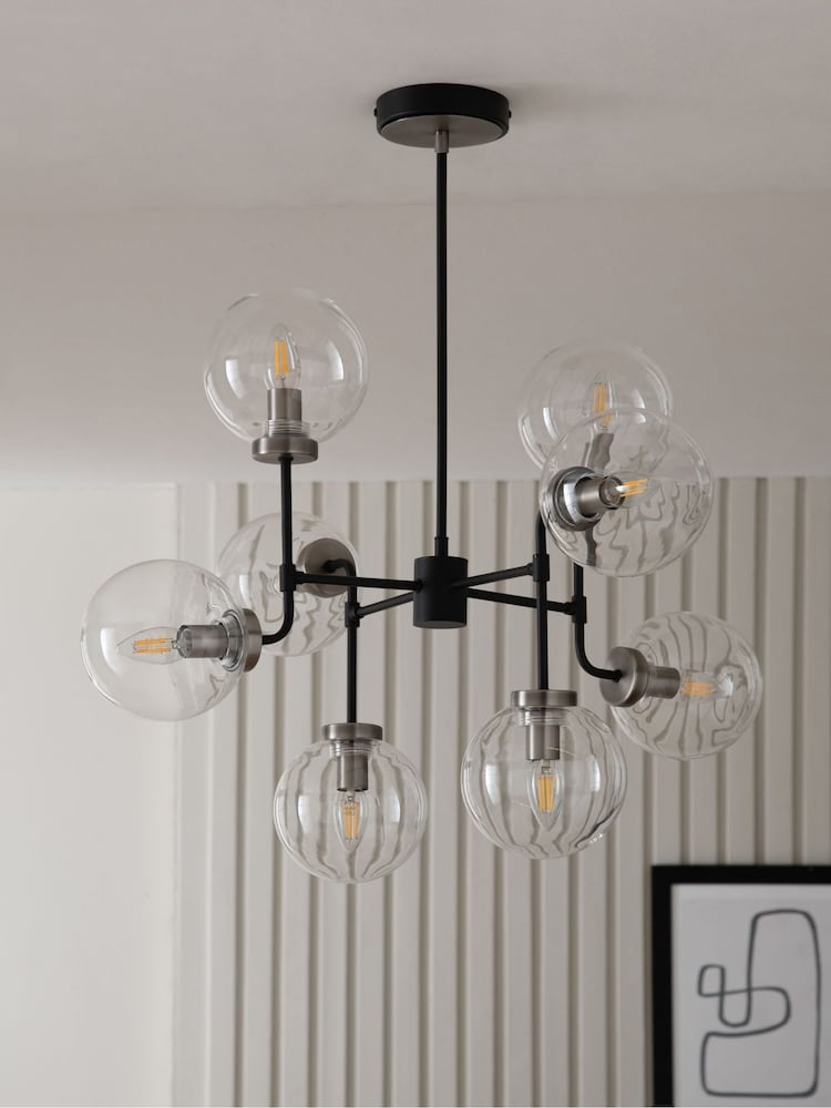 Black Jackson 8 Light Ceiling Light Fitting - Image 2 of 4
