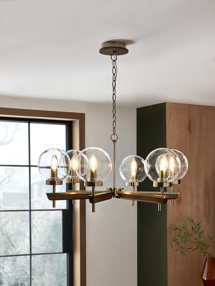 Brass Archer 6 Light Chandelier Light - Image 1 of 5