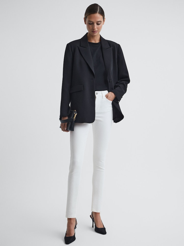 Reiss White Lux Mid Rise Skinny Jeans - Image 1 of 5