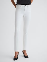 Reiss White Lux Mid Rise Skinny Jeans - Image 3 of 5