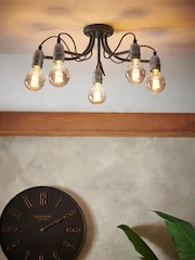 Black Madison 5 Light Flush Ceiling Light Fitting - Image 1 of 7