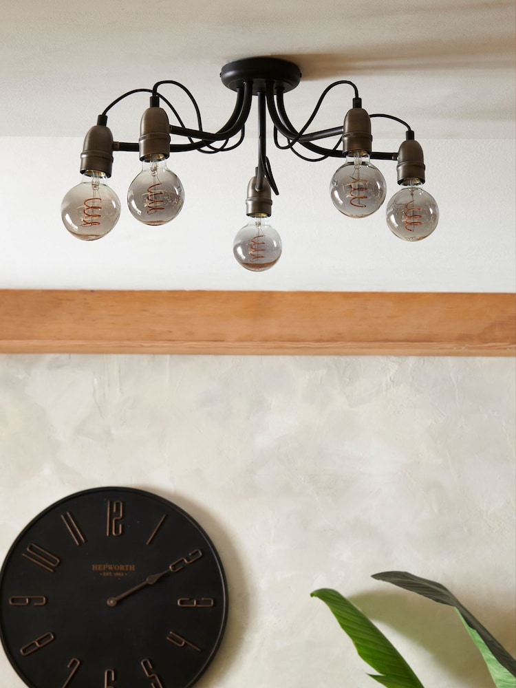 Black Madison 5 Light Flush Ceiling Light Fitting - Image 2 of 7