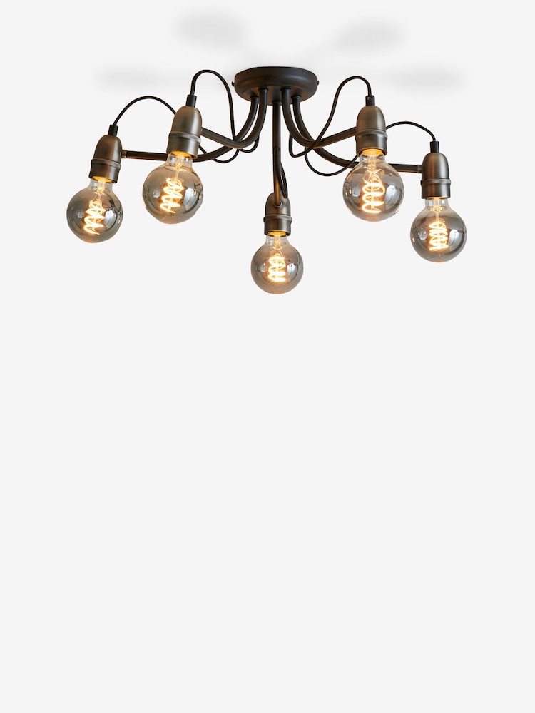 Black Madison 5 Light Flush Ceiling Light Fitting - Image 7 of 7