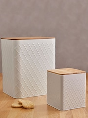 Maison by Premier Cream Rhombus Storage Canister - Image 1 of 4
