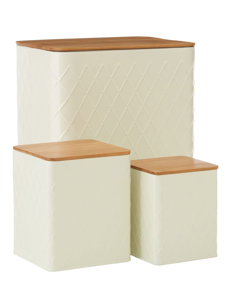 Maison by Premier Cream Rhombus Storage Canister - Image 4 of 4
