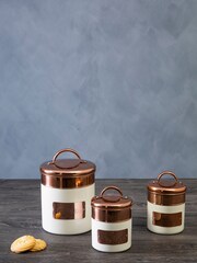 Interiors by Premier Cream Prescott Biscuit Canister - Image 2 of 3